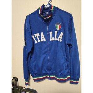 Italia Italy Track Jacket Big Logo Zip Up Embroidered SIZE XL